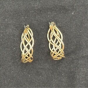 Gold-Tone Classic Large Braided Hoop Earrings